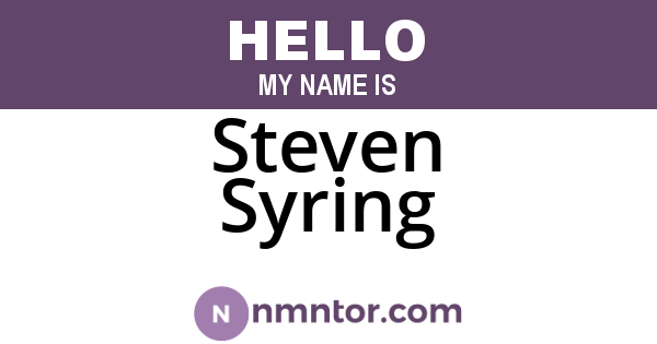 Steven Syring