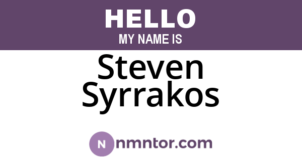 Steven Syrrakos