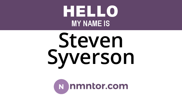 Steven Syverson