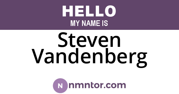 Steven Vandenberg