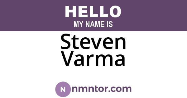 Steven Varma