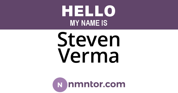 Steven Verma