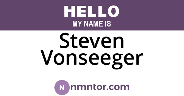 Steven Vonseeger