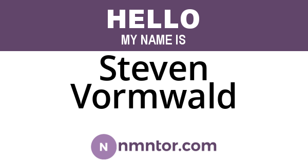 Steven Vormwald