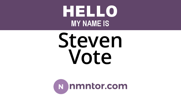Steven Vote