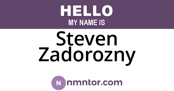 Steven Zadorozny