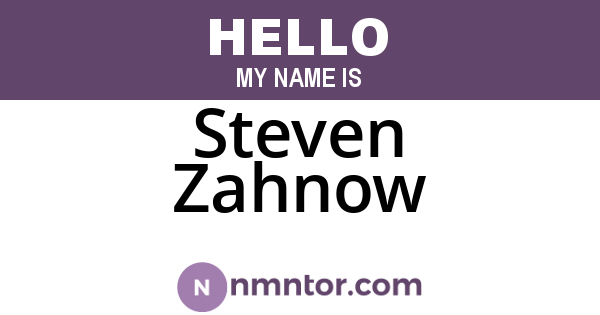 Steven Zahnow