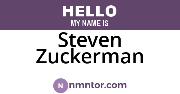 Steven Zuckerman
