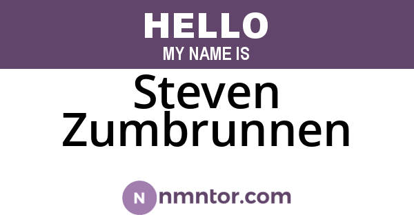 Steven Zumbrunnen