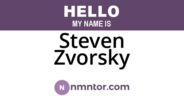 Steven Zvorsky