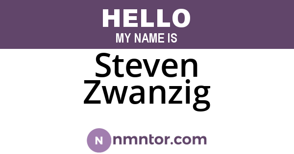 Steven Zwanzig