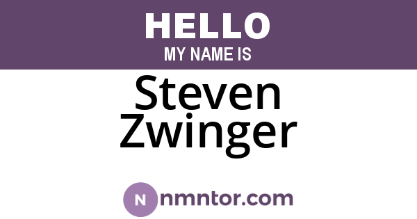 Steven Zwinger