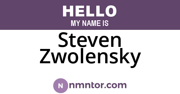 Steven Zwolensky