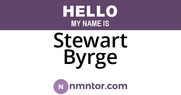 Stewart Byrge