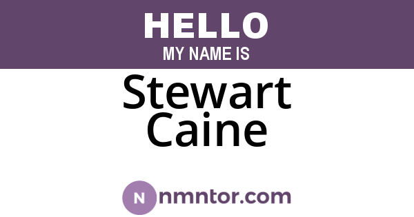 Stewart Caine