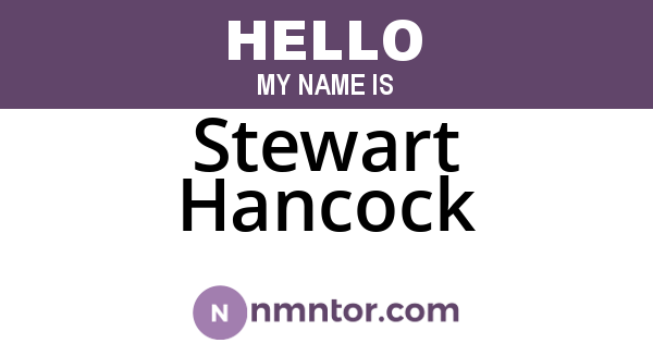 Stewart Hancock