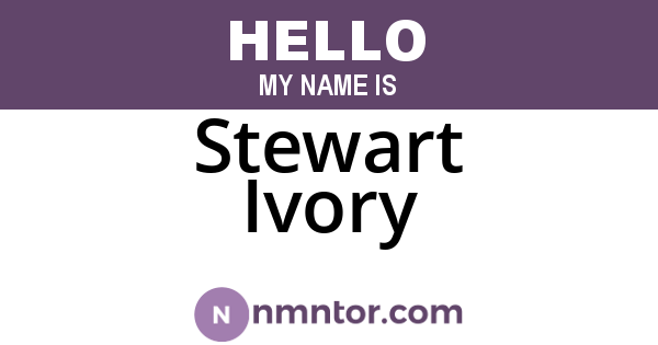 Stewart Ivory
