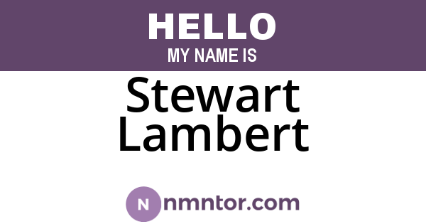 Stewart Lambert