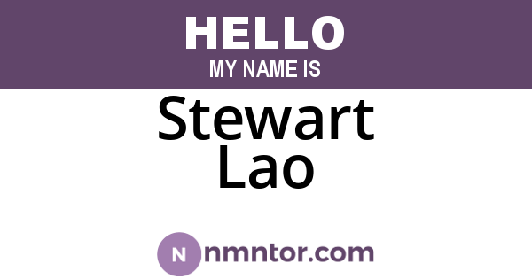 Stewart Lao