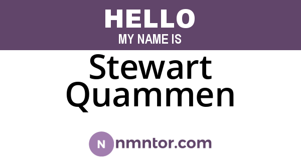 Stewart Quammen