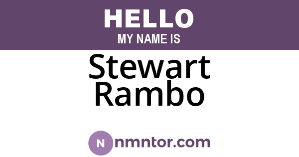 Stewart Rambo