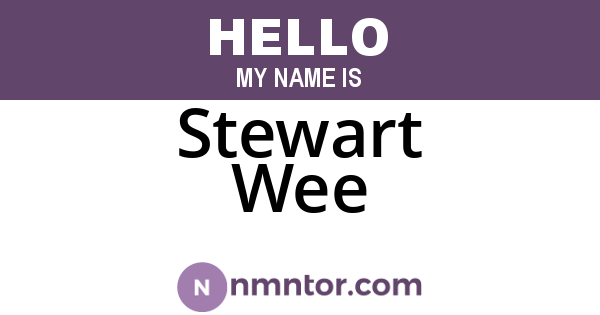 Stewart Wee