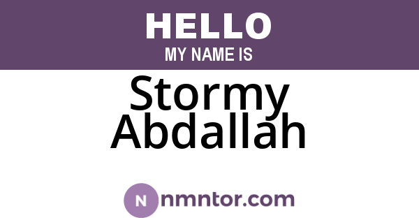 Stormy Abdallah