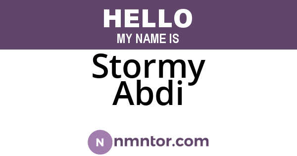 Stormy Abdi