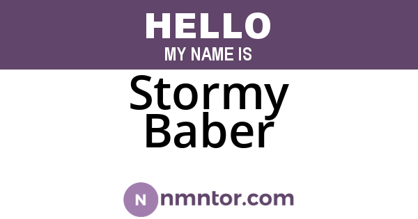 Stormy Baber
