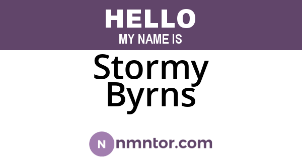 Stormy Byrns