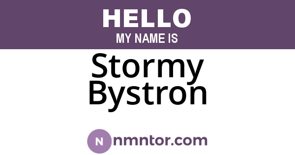 Stormy Bystron