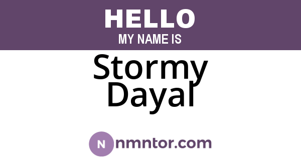 Stormy Dayal