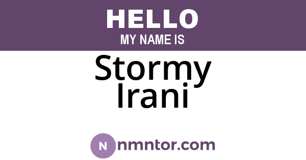 Stormy Irani