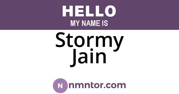 Stormy Jain