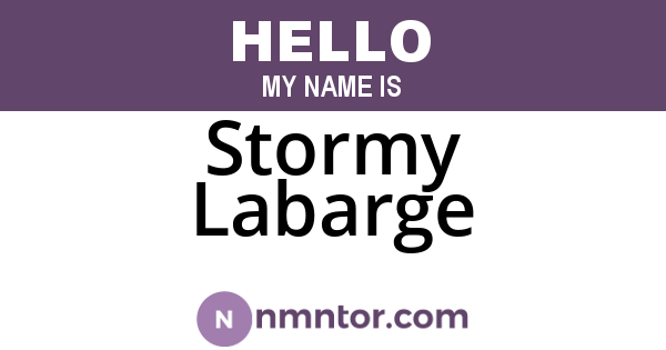 Stormy Labarge