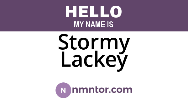Stormy Lackey