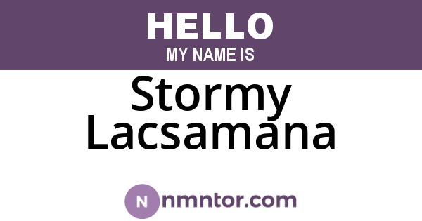 Stormy Lacsamana