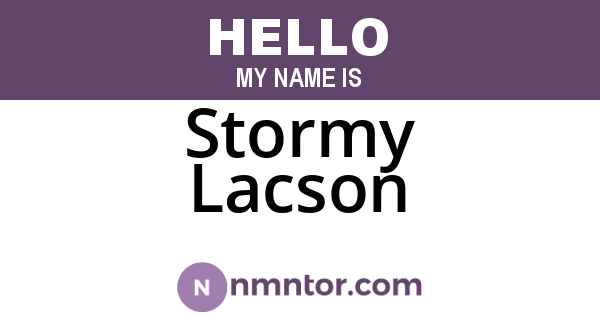Stormy Lacson