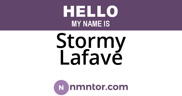 Stormy Lafave
