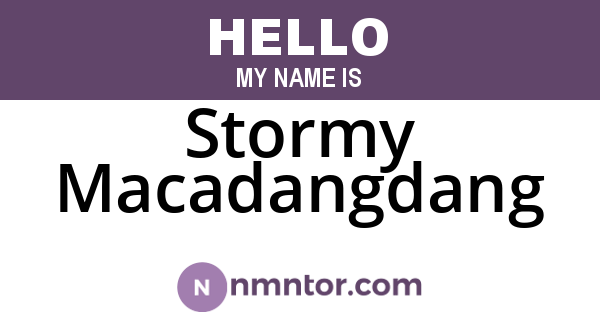 Stormy Macadangdang