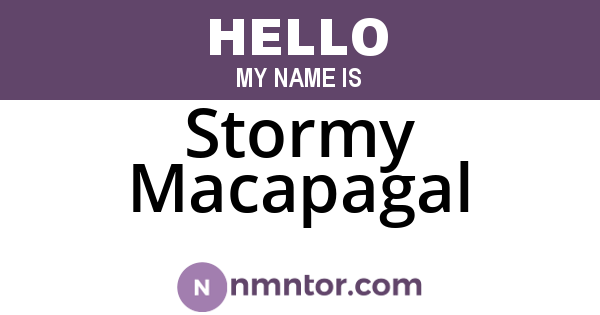 Stormy Macapagal