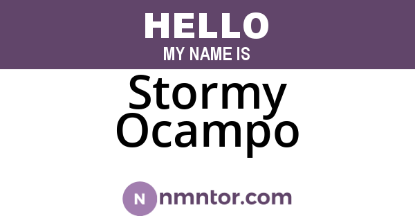 Stormy Ocampo