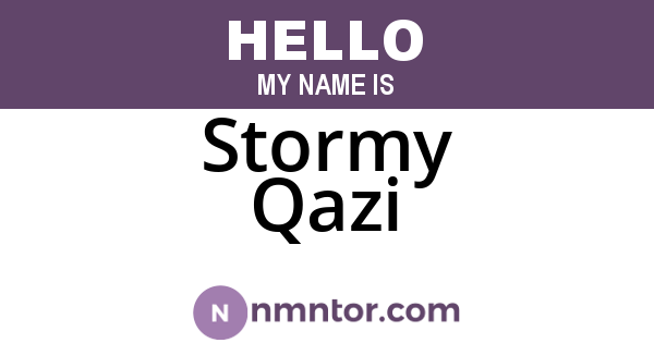 Stormy Qazi