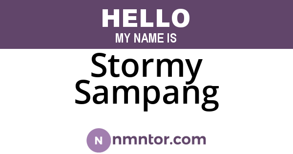 Stormy Sampang