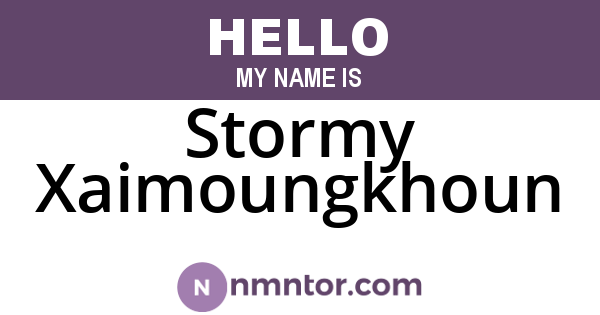 Stormy Xaimoungkhoun