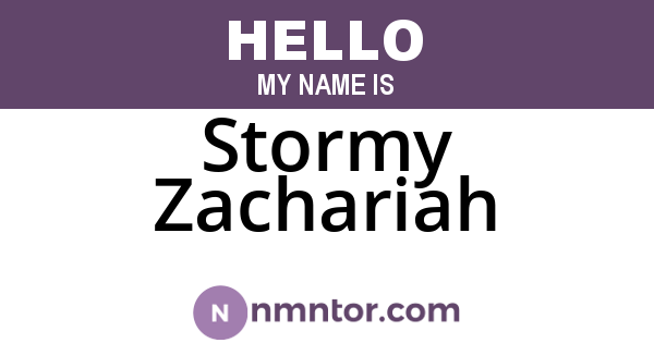 Stormy Zachariah