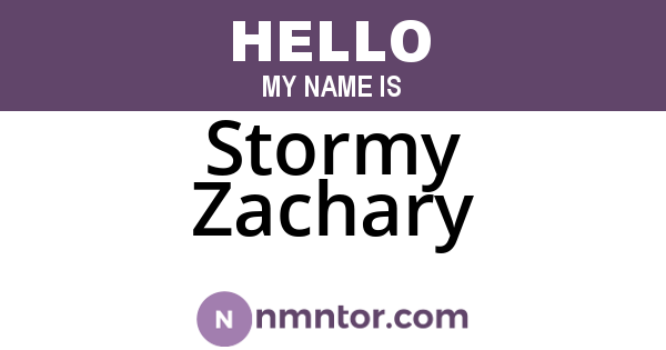 Stormy Zachary