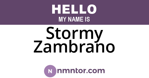 Stormy Zambrano