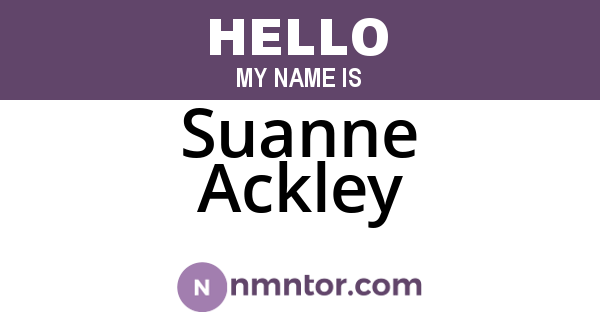Suanne Ackley
