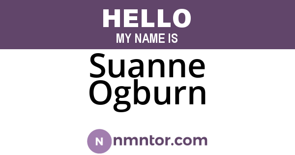 Suanne Ogburn